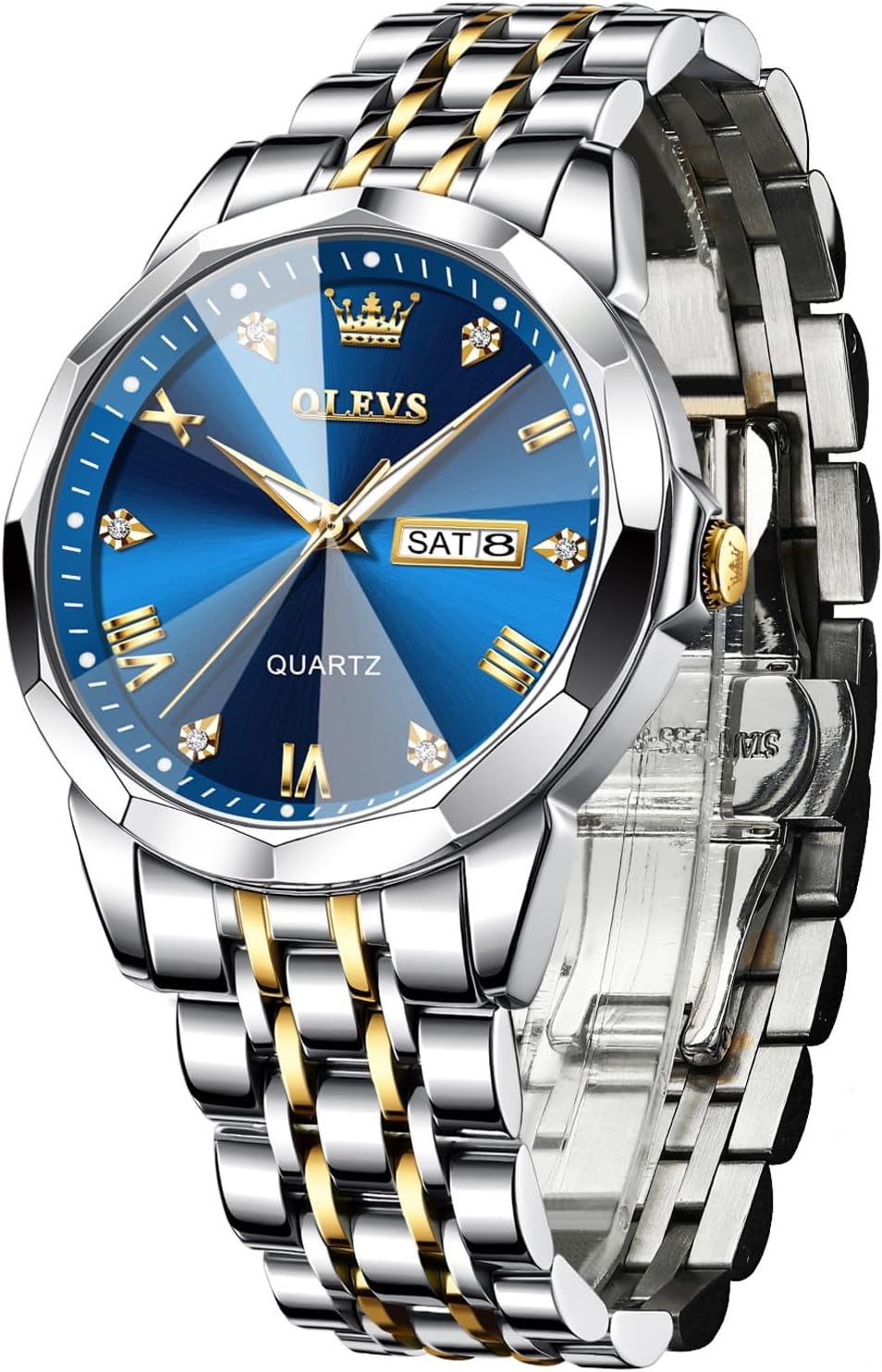 Olevs Stainless Steel Top Brand Quartz Fashionable Wrist Watch For Men